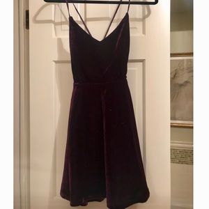Dark Purple velvet skater dress